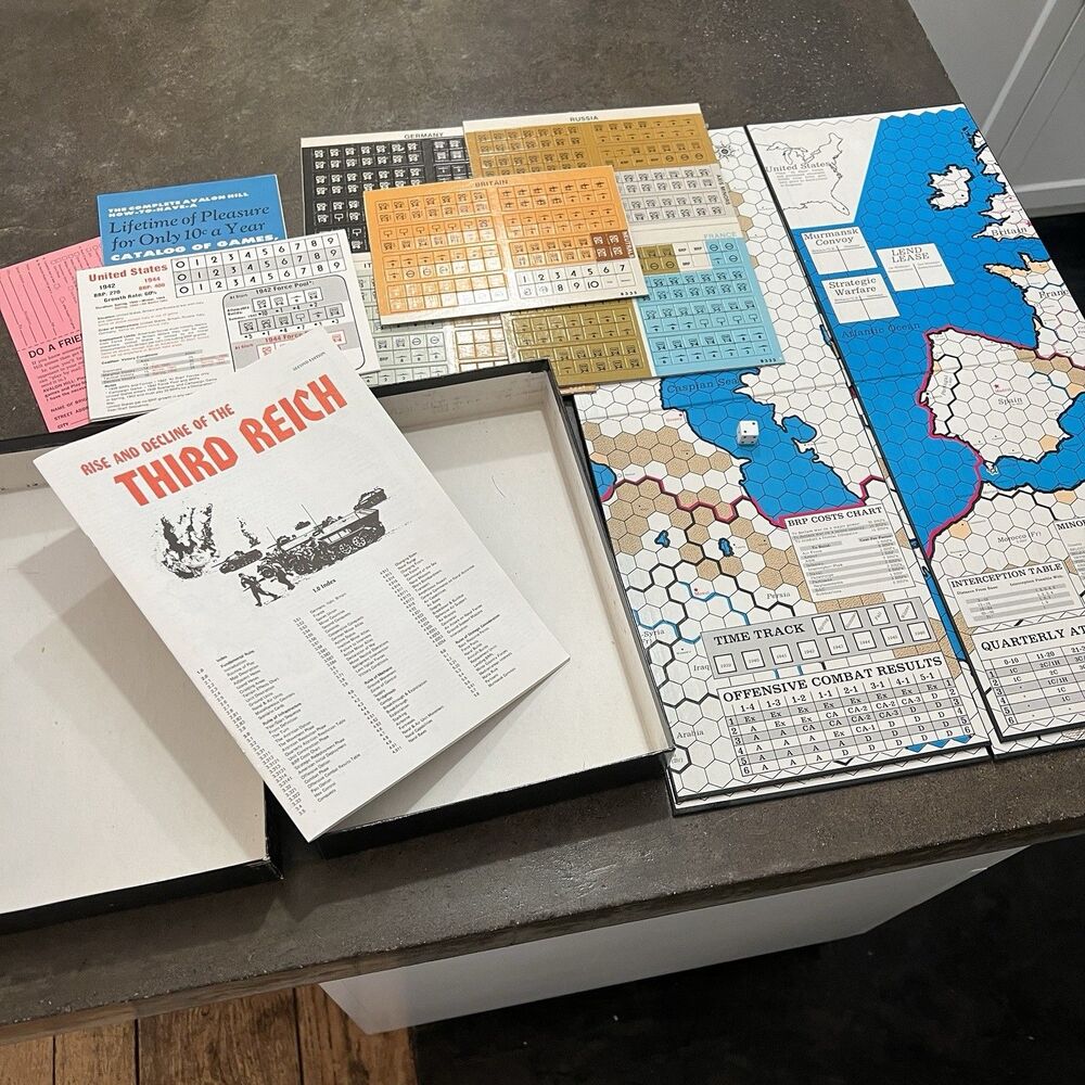 Board Game, Rise and Decline of the Third Reich, 2nd Edition, Avalon Hill, 1976